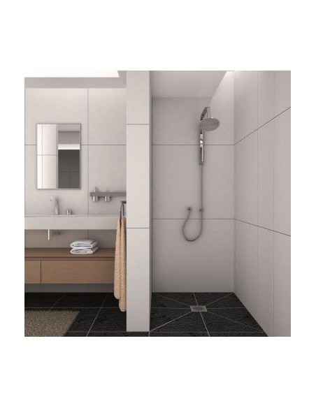 Example Of Finished Wet Room With The Tray Available Here - Classic Corner Installation (drain In The Center)