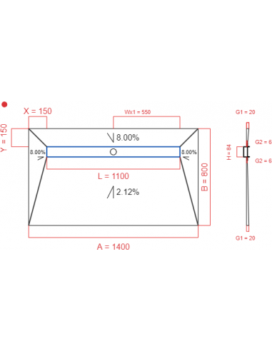 Showerlay Wiper 4 way 1400 x 800 mm...