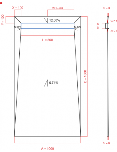 Showerlay Wiper 4 way 1000 x 1800 mm...