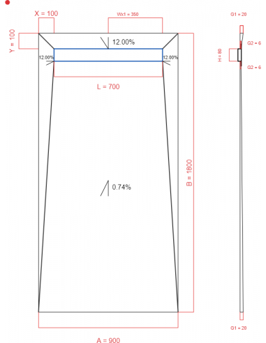 Showerlay Wiper 4 way 900 x 1800 mm...