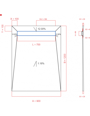 Showerlay Wiper 4 way 900 x 1200 mm...
