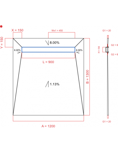 Showerlay Wiper 4 way 1200 x 1300 mm...