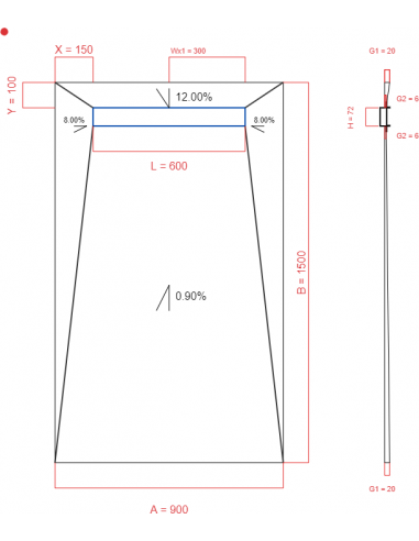 Showerlay Wiper 4 way 900 x 1500 mm...