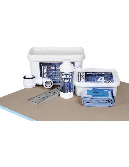 Wet Room Tray Shown With Waterproofing Kit