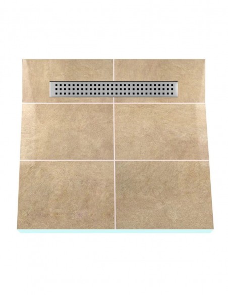 Example Of A Shower Tray Tiled With Large Tiles