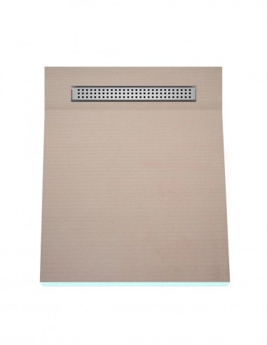 OneWay Wet Room Kit: Shower Tray With Single Slope Towards The Drain, Including Waste Trap And Drain Cover (Sirocco)