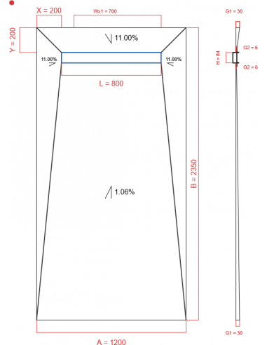 Showerlay Wiper 4 way 1200 x 2350 mm...