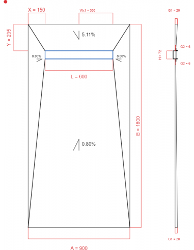 Showerlay Wiper 4 way 900 x 1800 mm...