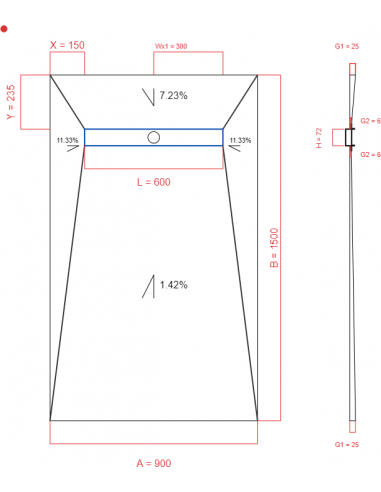 Showerlay Wiper 4 way 900 x 1500 mm...