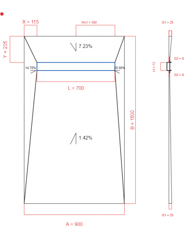 Showerlay Wiper 4 way 900 x 1500 mm...