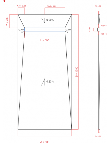 Showerlay Wiper 4 way 800 x 1700 mm...