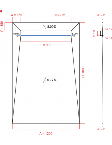 Showerlay Wiper 4 way 1200 x 1800 mm...