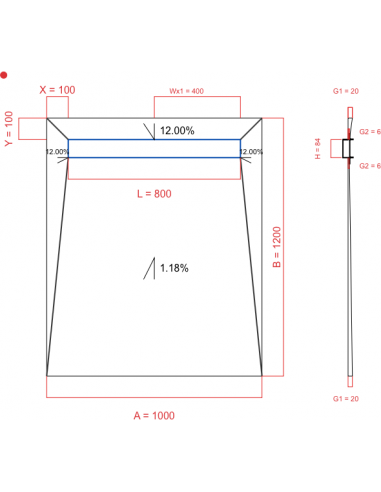 Showerlay Wiper 4 way 1000 x 1200 mm...