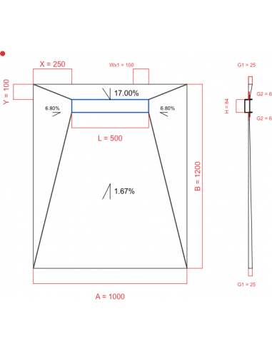Showerlay Wiper 4 way 1000 x 1200 mm...