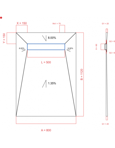 Showerlay Wiper 4 way 800 x 1120 mm...