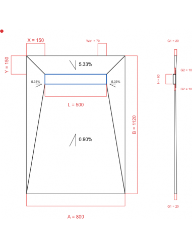 Showerlay Wiper 4 way 800 x 1120 mm...