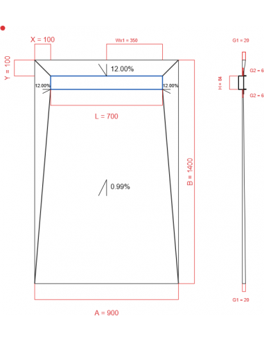 Showerlay Wiper 4 way 900 x 1400 mm...