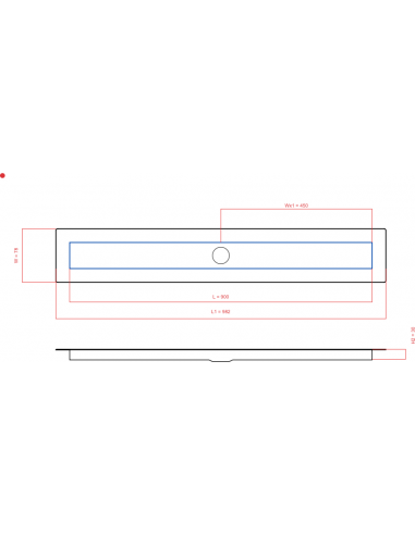 Linear drain Wiper 900 mm Vf Ponente...
