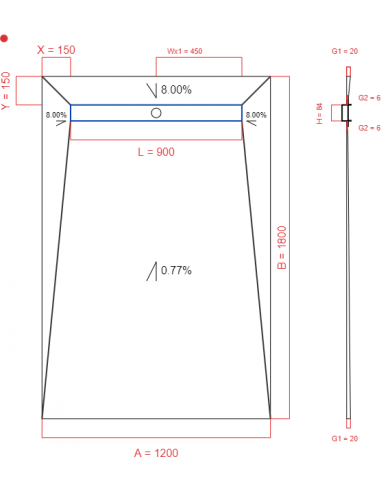 Showerlay Wiper 4 way 950 x 2000 mm...