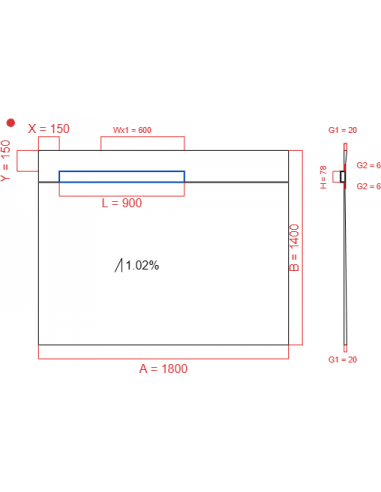 Showerlay Wiper 1 way 1800 x 1400 mm...