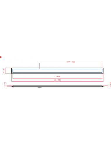 Linear drain Wiper 1500 mm Premium...