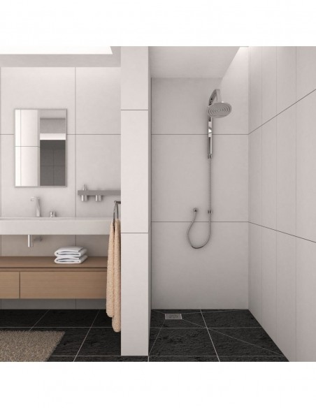 Example Of Finished Wet Room With The Drain Available Here ( Square Wet Room With Drain In The Corner )