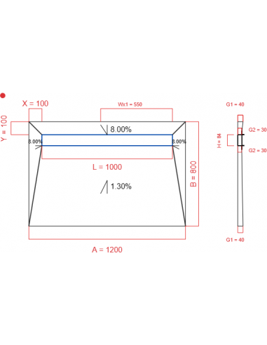 Showerlay Wiper 4 way 1200 x 800 mm...