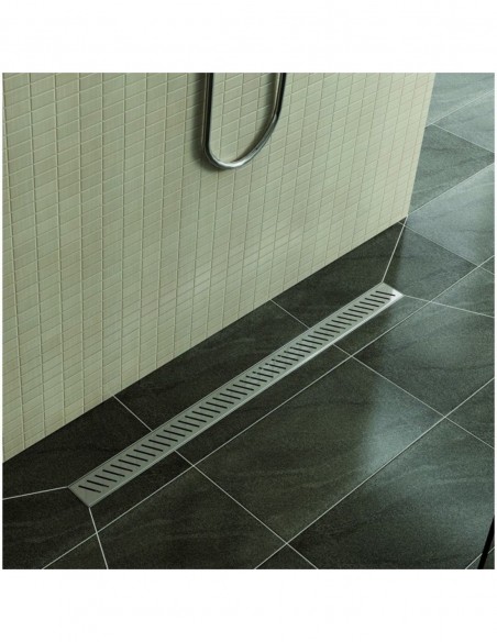 Example Of Finished Installation Of Classic Linear Drain In Modern Wetroom