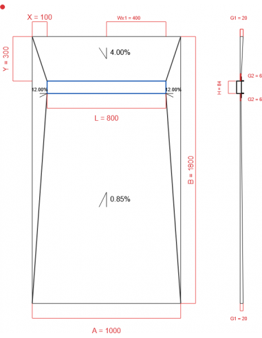 Showerlay Wiper 4 way 1000 x 1800 mm...