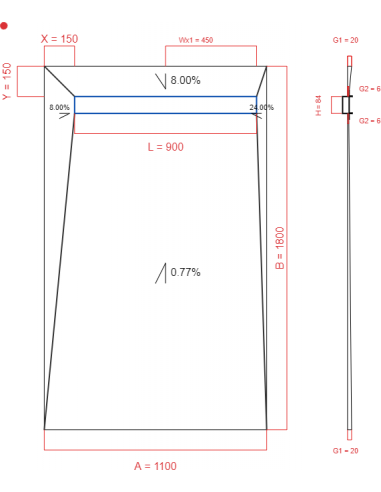 Showerlay Wiper 4 way 1100 x 1800 mm...