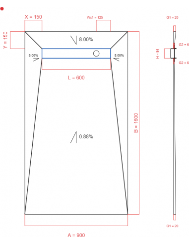 Showerlay Wiper 4 way 900 x 1600 mm...