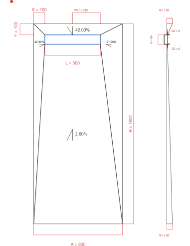 Showerlay Wiper 4 way 800 x 1800 mm...