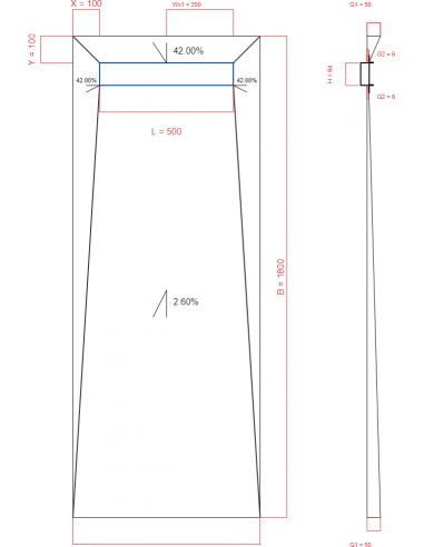 Showerlay Wiper 4 way 700 x 1800 mm...