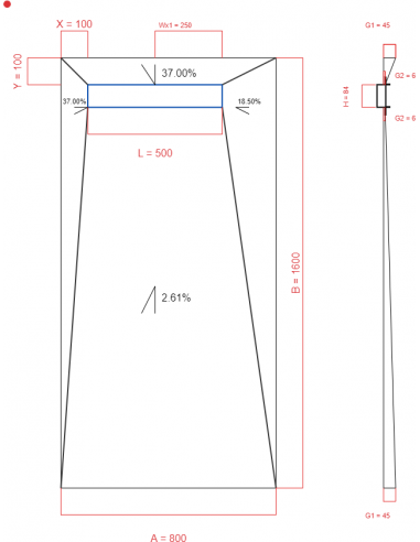 Showerlay Wiper 4 way 800 x 1600 mm...