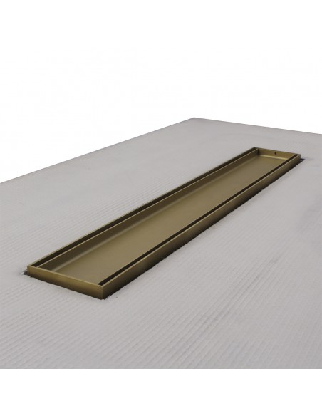 Integrated Gold Linear Drain With Matching Pure Cover