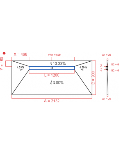 Showerlay Wiper 4 way 2132 x 900 mm...