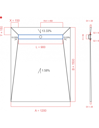 Showerlay Wiper 4 way 1200 x 1500 mm...