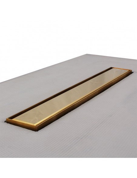 900 Mm Gold Linear Drain With Ponente Cover