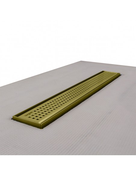 600 Mm Gold Linear Drain With Sirocco Cover