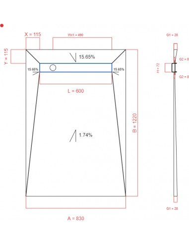 Showerlay Wiper 4 way 830 x 1220 mm...