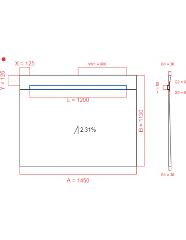 Showerlay Wiper 1 way 1450 x 1130 mm...