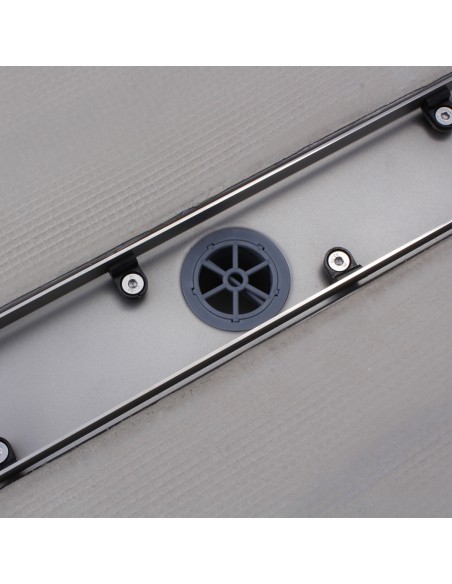 Integrated Silver Linear Drain With Matching Pure Cover