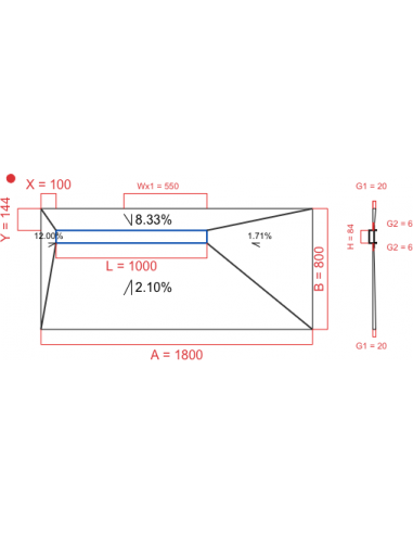 Showerlay Wiper 4 way 1800 x 800 mm...