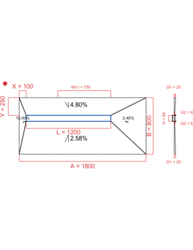 Showerlay Wiper 4 way 1800 x 800 mm...