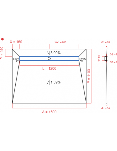 Showerlay Wiper 4 way 1500 x 1100 mm...