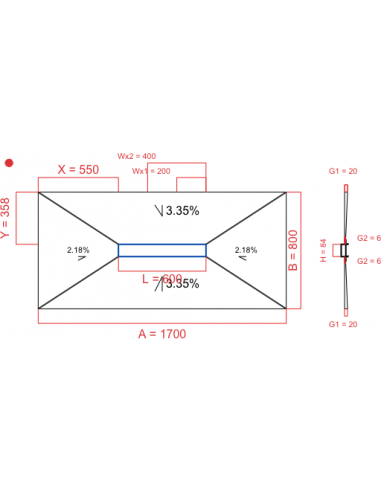 Showerlay Wiper 4 way 1700 x 800 mm...