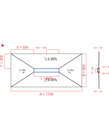 Showerlay Wiper 4 way 1700 x 800 mm...