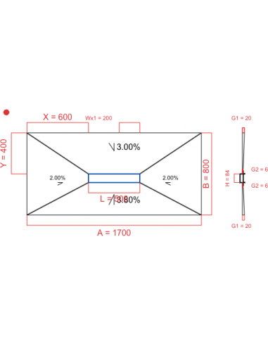 Showerlay Wiper 4 way 1700 x 800 mm...
