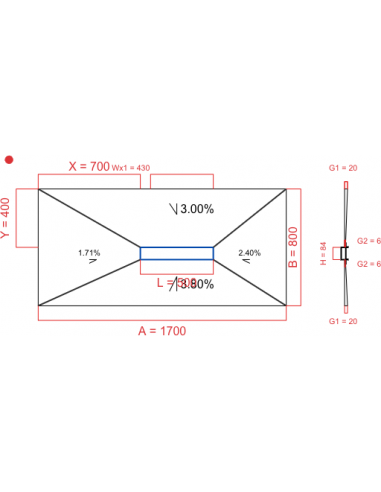 Showerlay Wiper 4 way 1700 x 800 mm...