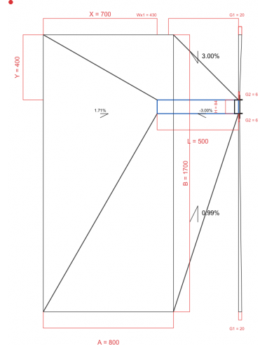 Showerlay Wiper 4 way 800 x 1700 mm...